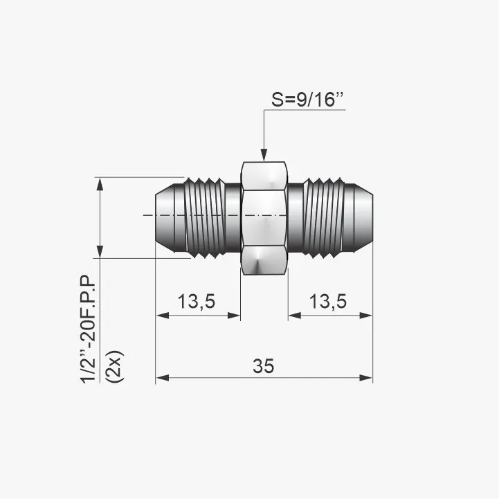 Imagem 2 - Conexões G1/8" x 1/2"-20 F.P.P