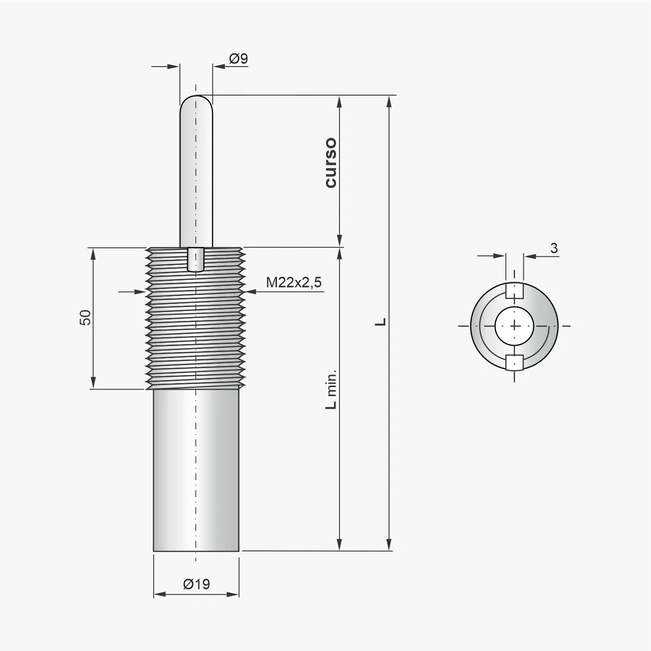 Desenho técnico do destacador PCDR-22