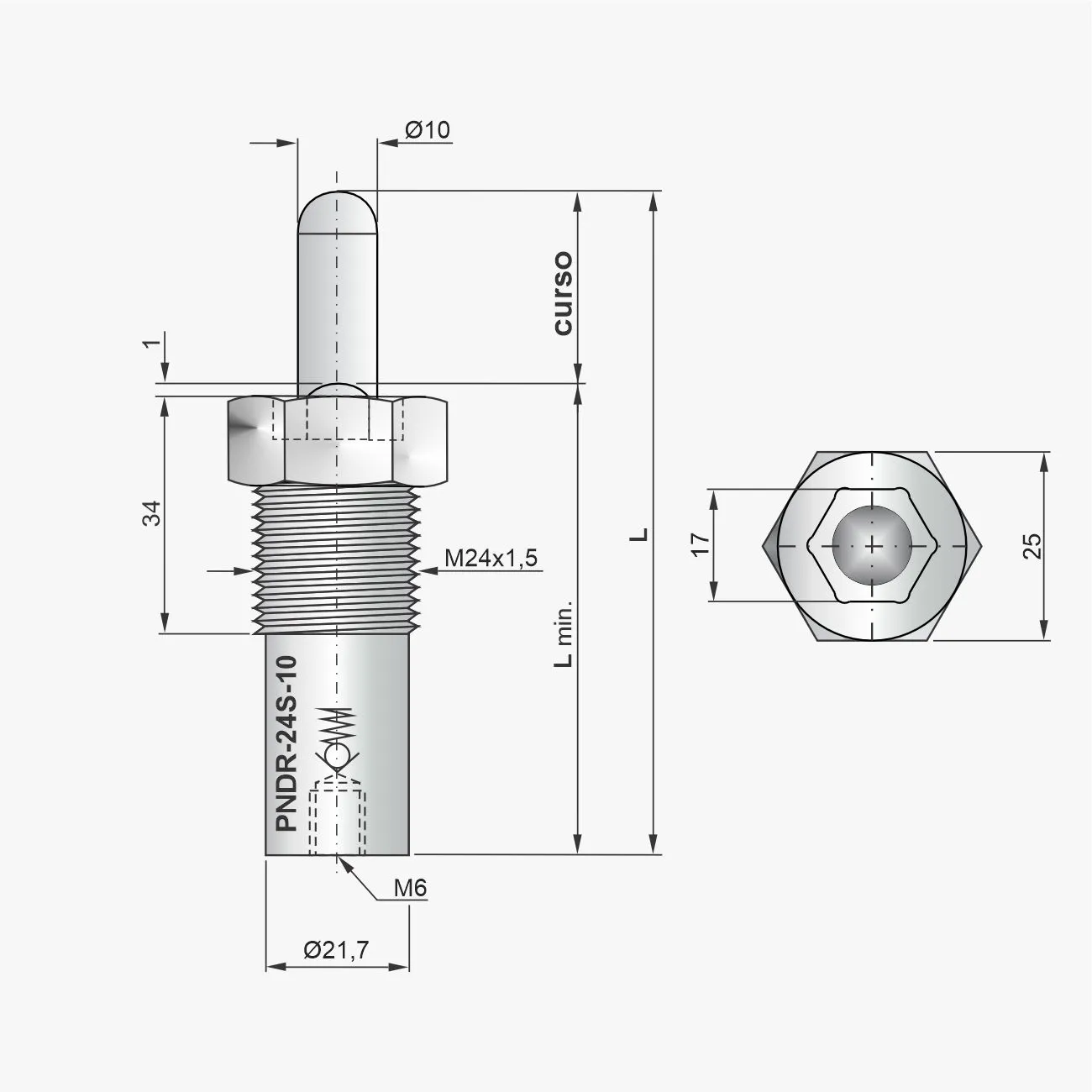 Desenho técnico do destacador PNDR-24S
