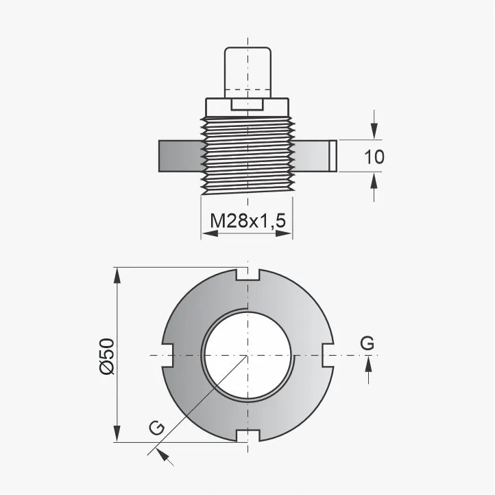 Flange PNB-24-M28 - Desenho Técnico