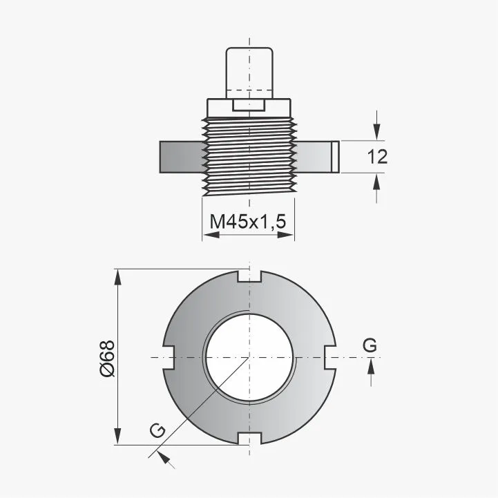 Flange PNB-24-M45 - Desenho Técnico