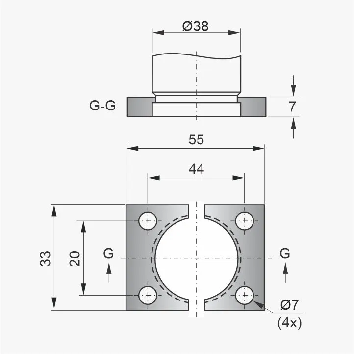 Flange PNB-32-038 - Desenho Técnico