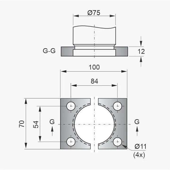 Flange PNB-32-075 - Desenho Técnico