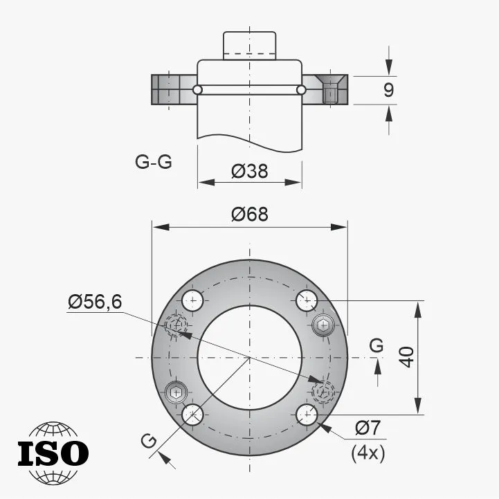 Flange PNB-54-038 - Desenho Técnico