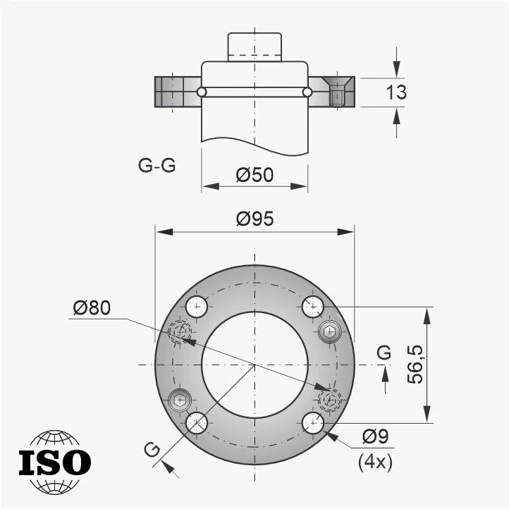 Flange PNB-54-050 - Desenho Técnico