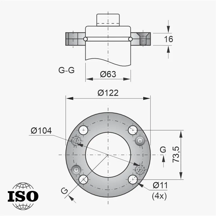 Flange PNB-54-063 - Desenho Técnico