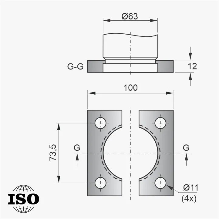 Flange PNB-55-063 - Desenho Técnico