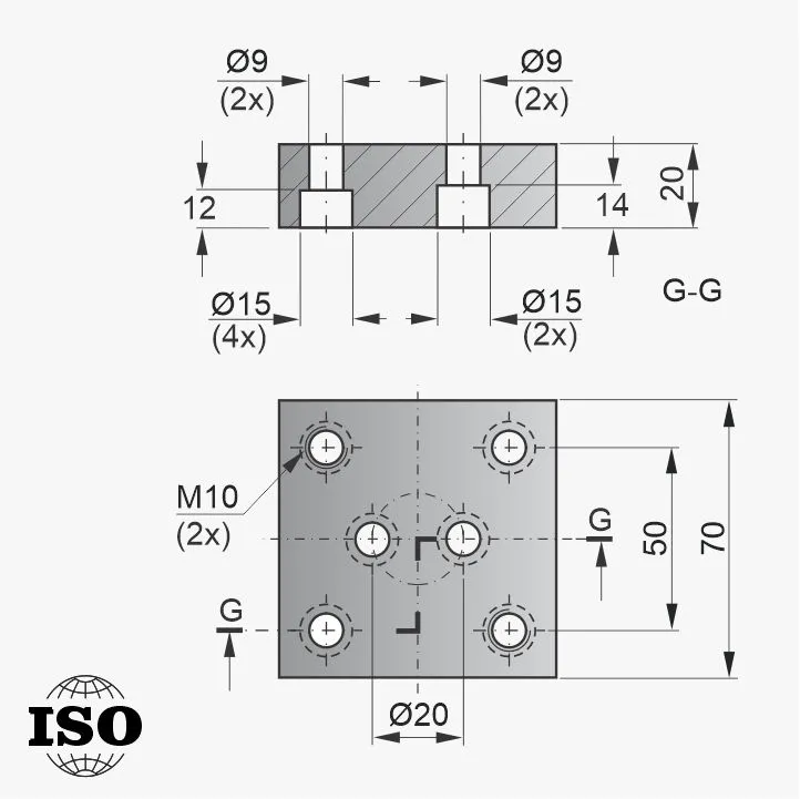 Flange PNB-56-045 - Desenho Técnico