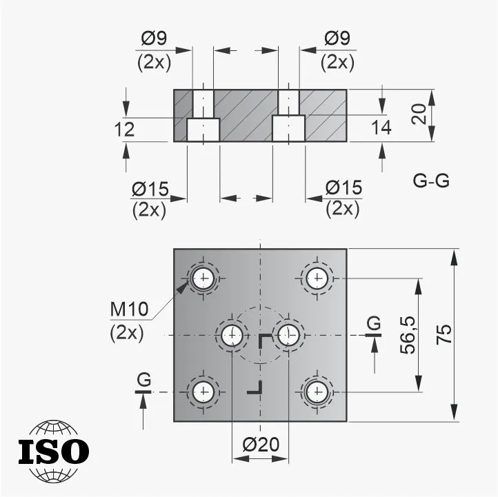 Flange PNB-56-050 - Desenho Técnico