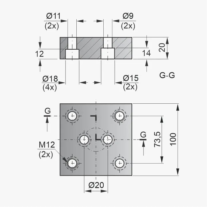 Flange PNB-56-063 - Desenho Técnico