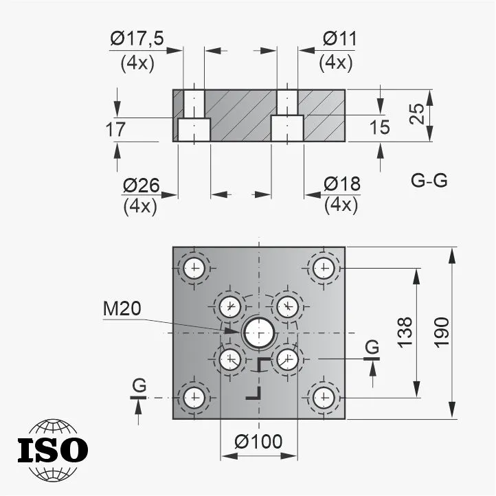 Flange PNB-56-150 - Desenho Técnico