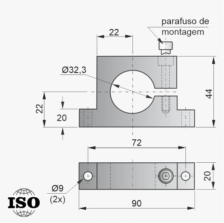 Flange PNB-57-032 - Desenho Técnico