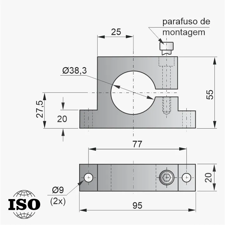 Flange PNB-57-038 - Desenho Técnico