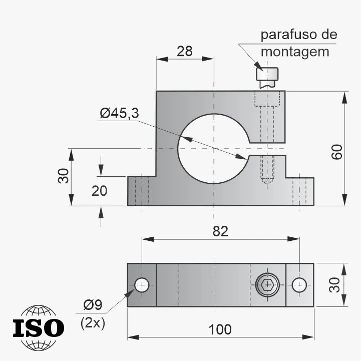 Flange PNB-57-045 - Desenho Técnico