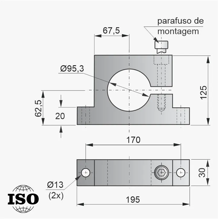 Flange PNB-57-095 - Desenho Técnico