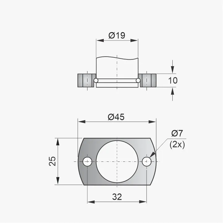 Flange PNB-58-019 - Desenho Técnico