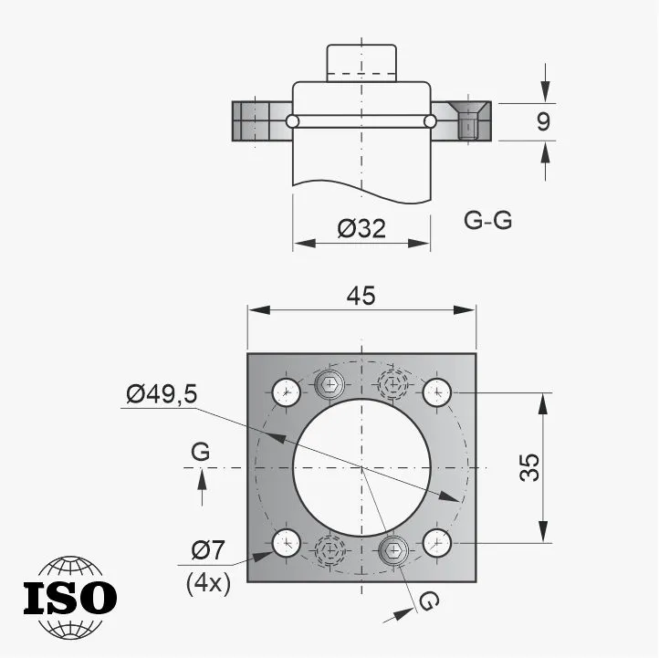 Flange PNB-65-032 - Desenho Técnico