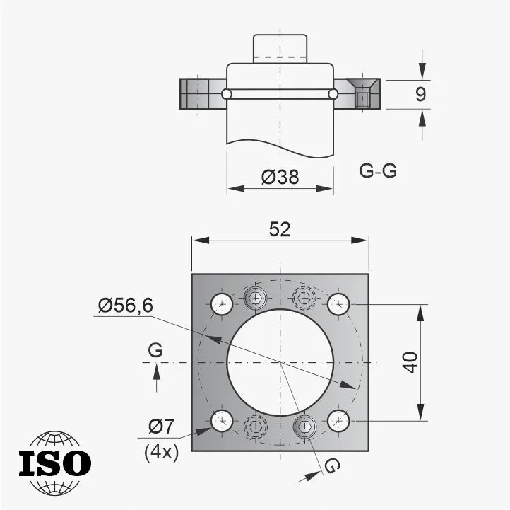 Flange PNB-65-038 - Desenho Técnico