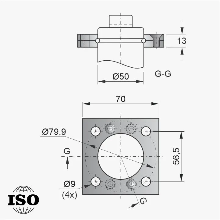 Flange PNB-65-050 - Desenho Técnico