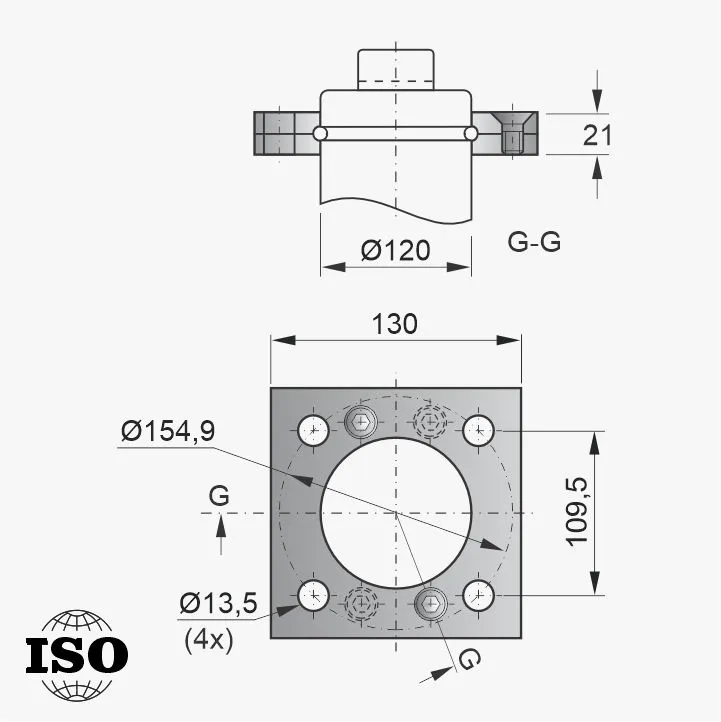 Flange PNB-65-120 - Desenho Técnico
