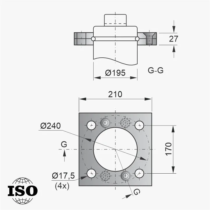 Flange PNB-65-195 - Desenho Técnico