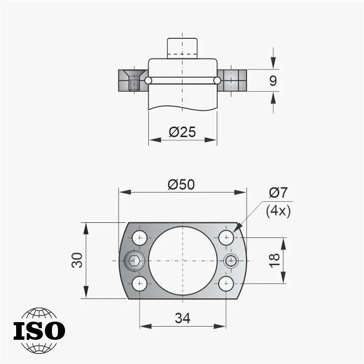 Flange PNB-66-025 - Desenho Técnico