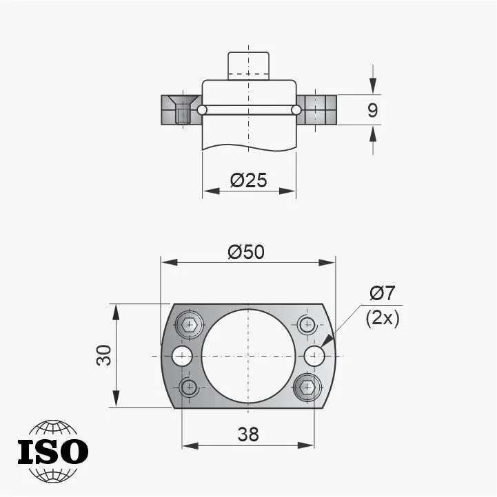 Flange PNB-89-025-VDI - Desenho Técnico