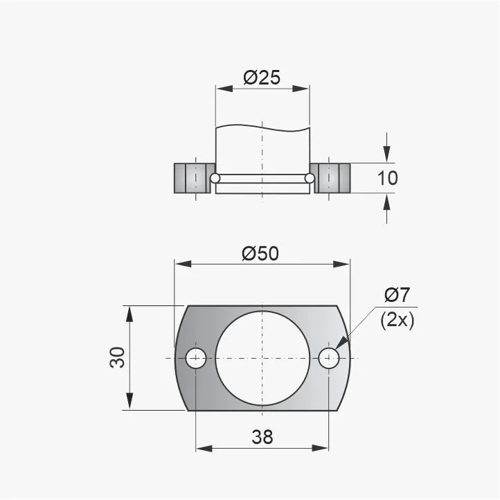 Flange PNB-92-025 - Desenho Técnico